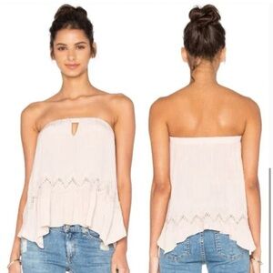 RAMY BROOK blush pink Lina strapless top